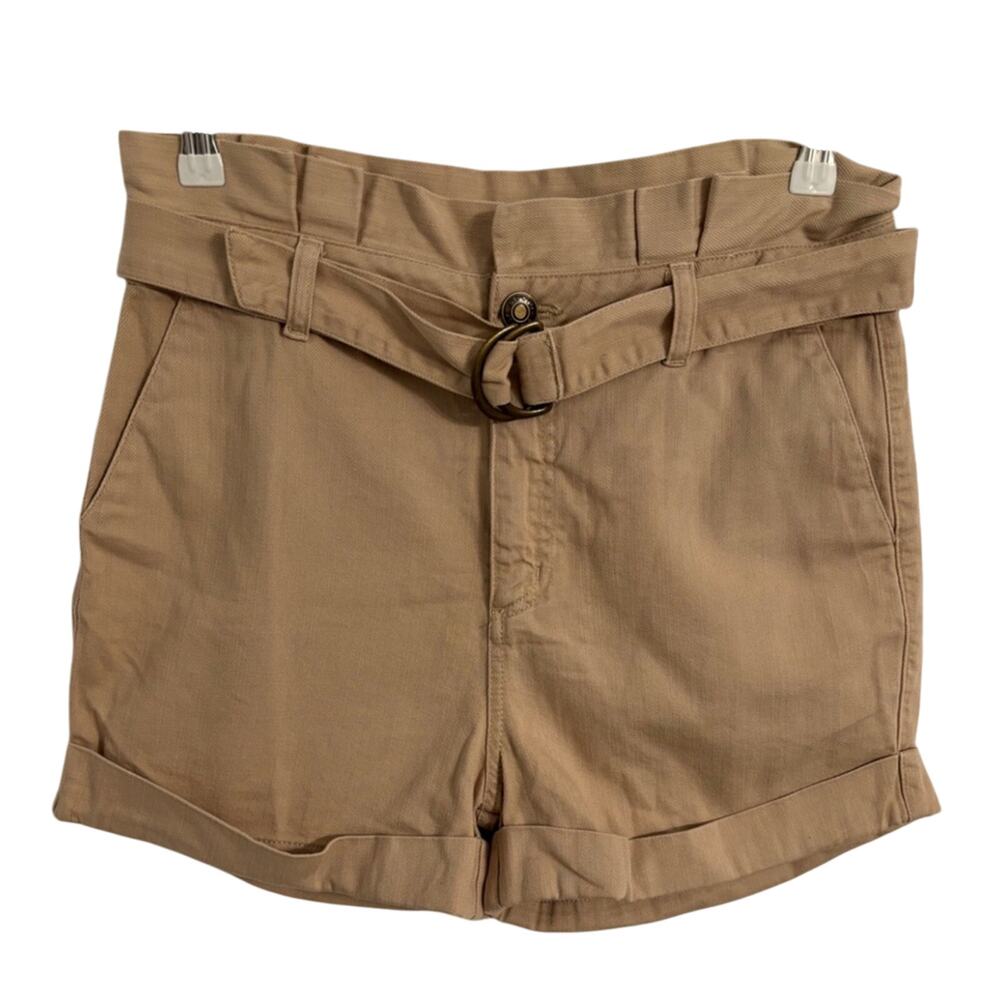 Studio F Women's 10 Paperbag Baggy Mom‎ 90's Y2K High Waist Tan Shorts Festival